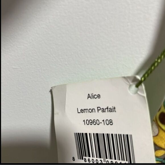 Vera Bradley Lemon Parfait Alice Structured Kiss Lock Satchel RARE RETIRED NWT - Picture 4 of 6